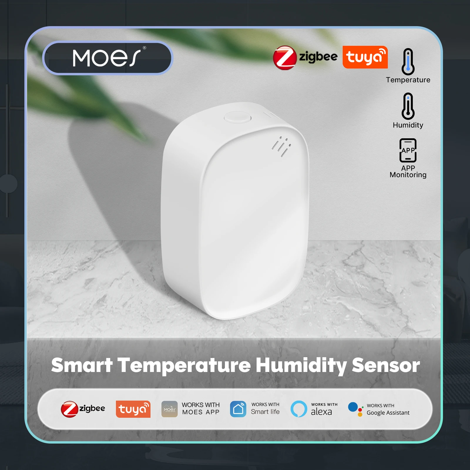 Smart Home Moes - MOES Tuya Zigbee Sensor Kelembaban Suhu