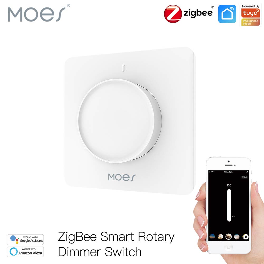 Smart Home Moes - Sakelar Peredup Cerdas MOES Tuya Zigbee,