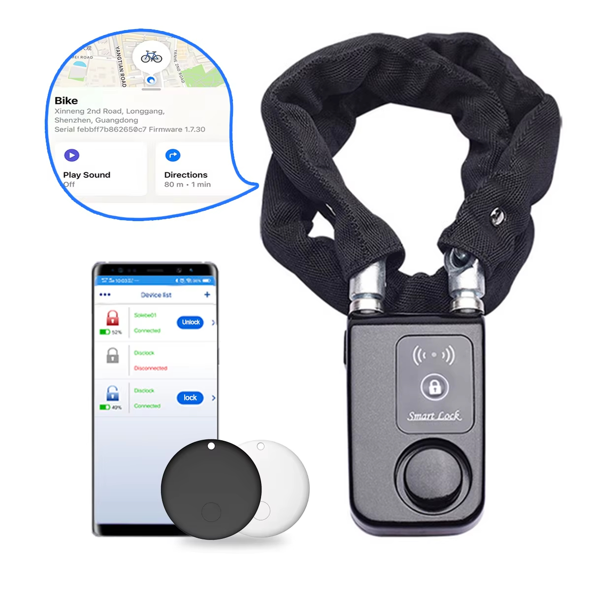 Smart Home For Windows - Kunci Rantai Sepeda Alarm 110dB dengan
