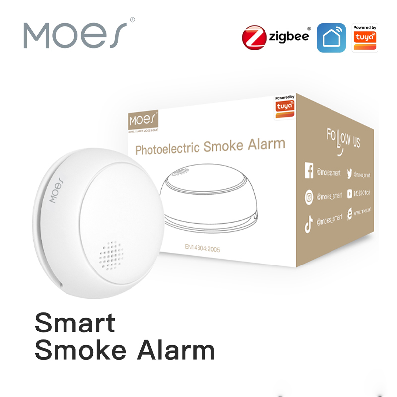 Smart Home Moes - MOES ZigBee Detektor Asap Nirkabel Pintar