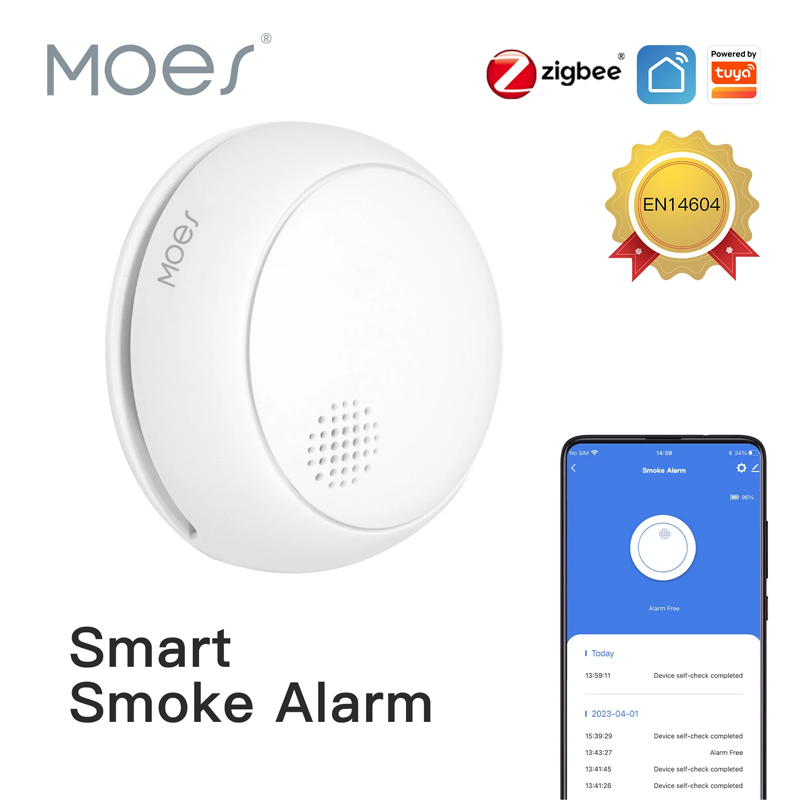 MOES ZigBee Detektor Asap Nirk - Smart Home Moes ulasan dan harga