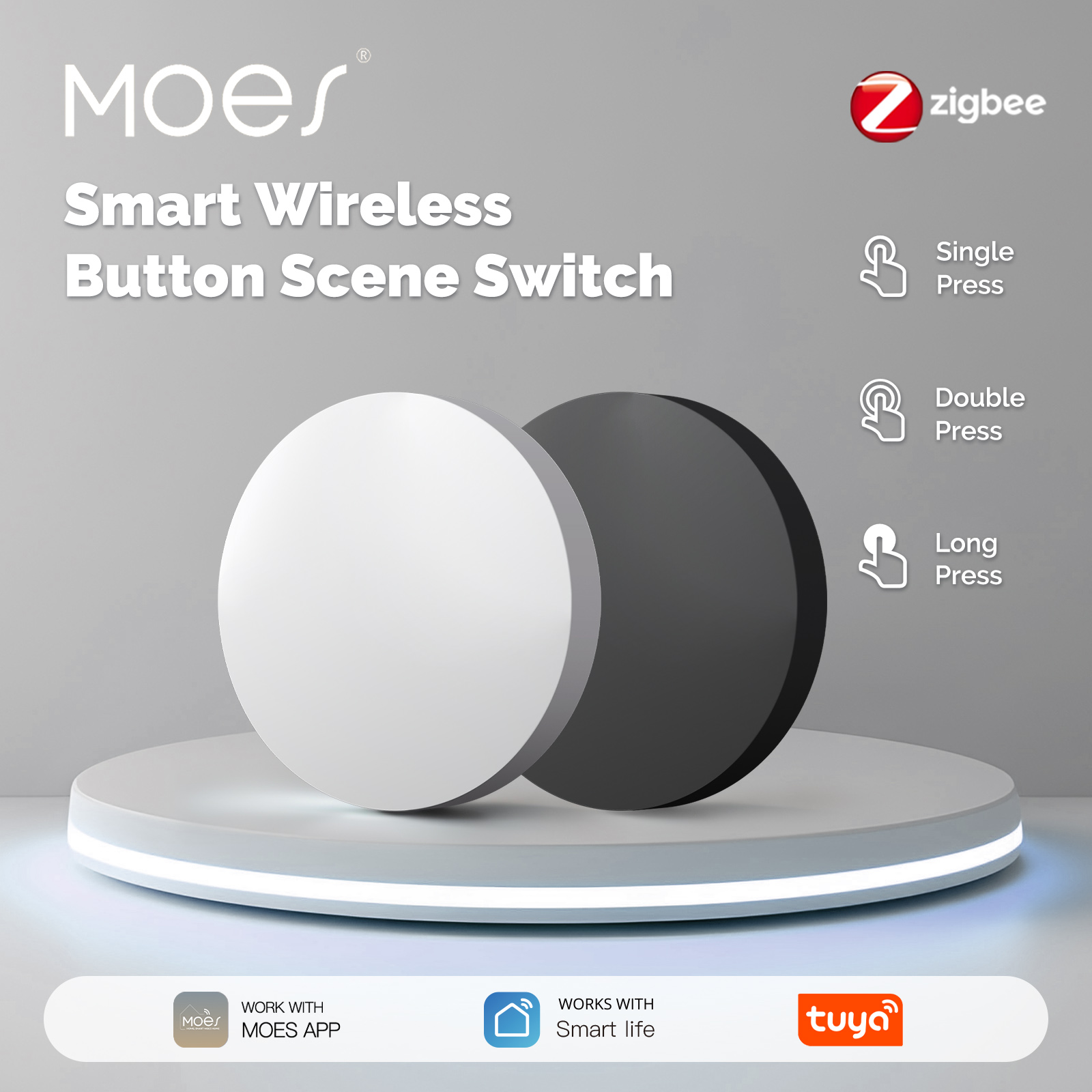 MOES Tuya ZigBee, Tombol Sakel - Smart Home Moes ulasan dan harga