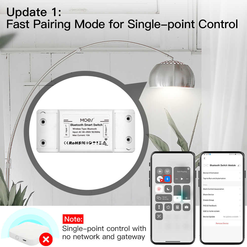Modul Relay Sakelar Pintar Blu - Smart Home Moes ulasan dan harga